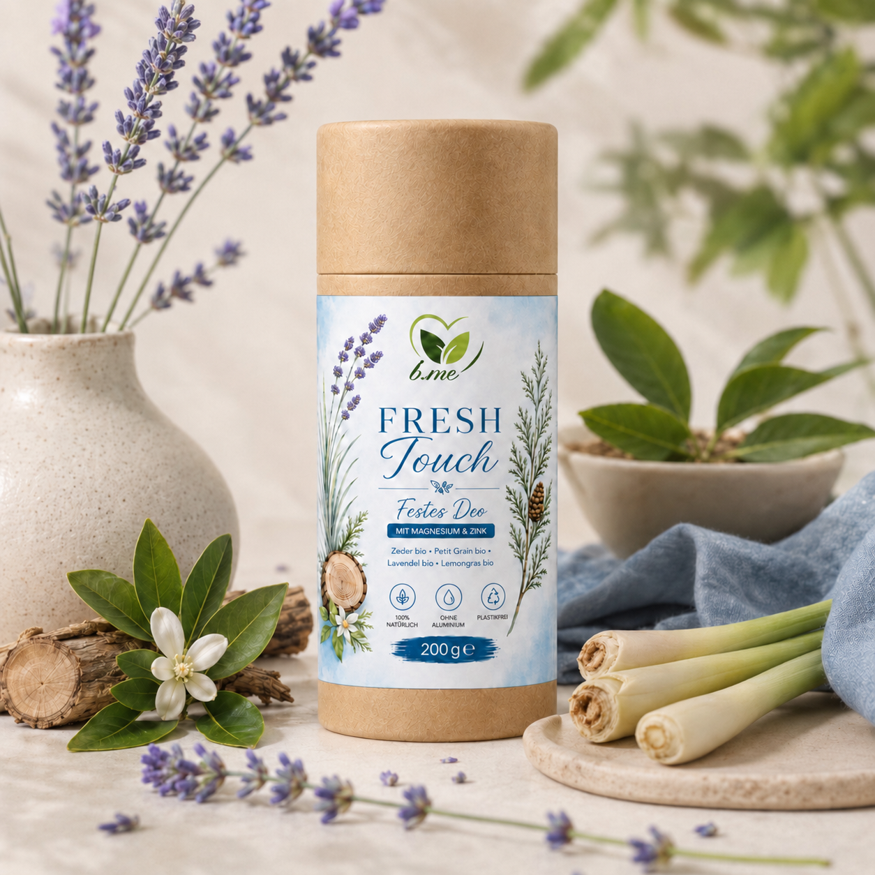 Festes Deo Fresh Touch - ohne Natron mit Magnesium & Zink – Bild 4